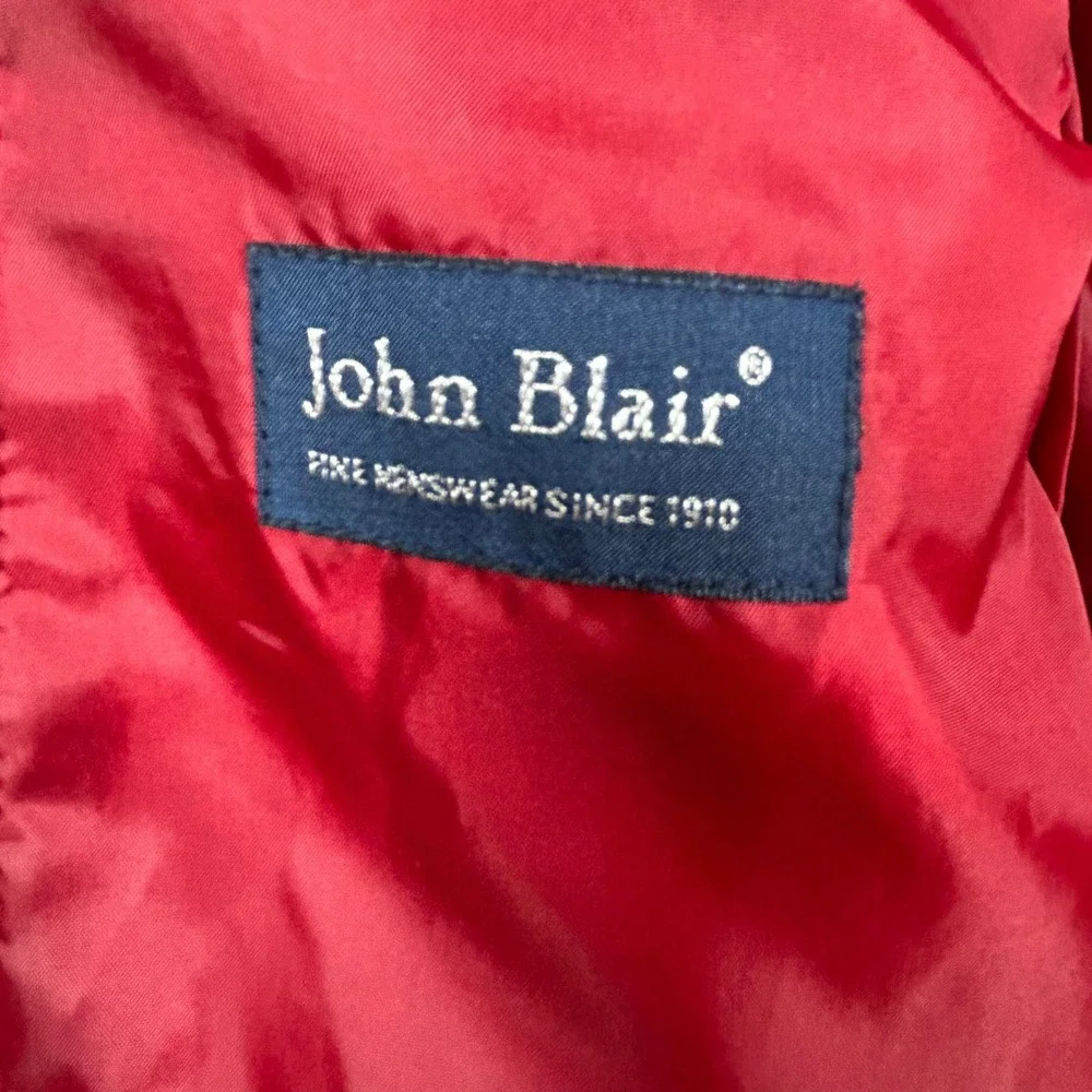John Blair Blazer Red Mens 44 Bergundy Corduroy Sport Coat Cotton EUC